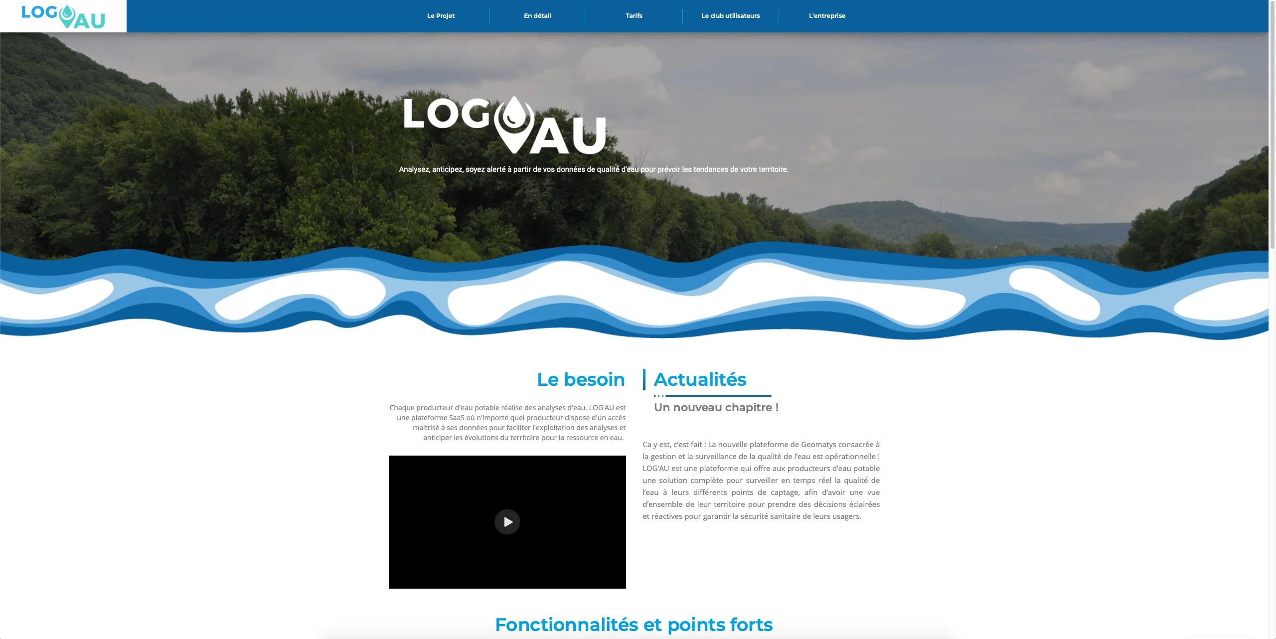 page d'accueil du site web log'au